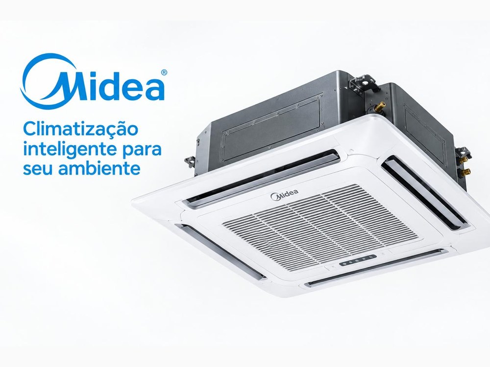 Ar condicionado Midea Cassete instalado no teto
